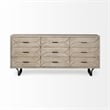 Pemberly Row Contemporary Wood 9 Drawer Sideboard in Black and Brown