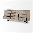 Pemberly Row Contemporary Wood 9 Drawer Sideboard in Black and Brown