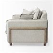 Pemberly Row Transitional Fabric Wood Frame Arm Chair in Gray and Brown