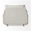 Pemberly Row Transitional Fabric Wood Frame Arm Chair in Gray and Brown
