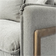 Pemberly Row Transitional Fabric Wood Frame Arm Chair in Gray and Brown