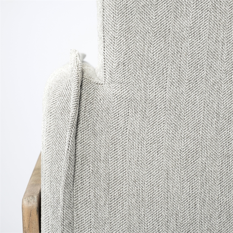 Pemberly Row Transitional Fabric Wood Frame Arm Chair in Gray and Brown