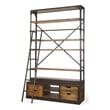Pemberly Row Contemporary Wood Copper Ladder Shelving Unit in Brown