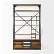 Pemberly Row Contemporary Wood Copper Ladder Shelving Unit in Brown