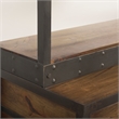 Pemberly Row Contemporary Wood Copper Ladder Shelving Unit in Brown