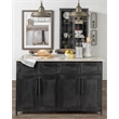 Pemberly Row Contemporary 4 Drawer Kitchen Island in Black and White