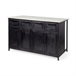 Pemberly Row Contemporary 4 Drawer Kitchen Island in Black and White