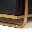 Pemberly Row Leather Diamond Pattern Accent Chair in Black and Gold