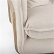 Pemberly Row Mid-Century Cream Fabric Wood Arm Chair in Brown