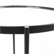 Pemberly Row Small Black Metal with Mirrored Top Accent Table