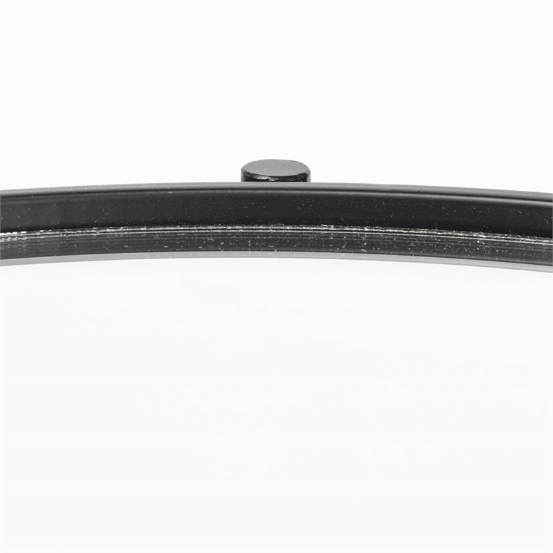 Pemberly Row Small Black Metal with Mirrored Top Accent Table