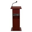 Pemberly Row Wood Power Plus Lectern with Wireless Headset Mic in Mahogany