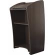 Pemberly Row Modern Wood Non-Sound Lectern in Ribbonwood Brown