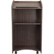 Pemberly Row Modern Wood Non-Sound Lectern in Ribbonwood Brown