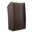 Pemberly Row Modern Wood Non-Sound Lectern in Ribbonwood Brown
