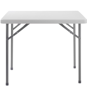 Pemberly Row 36x36&quot Modern Plastic Heavy Duty Folding Table in Speckled Gray