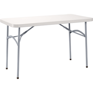 Pemberly Row 24x48&quot Modern Plastic Heavy Duty Folding Table in Speckled Gray