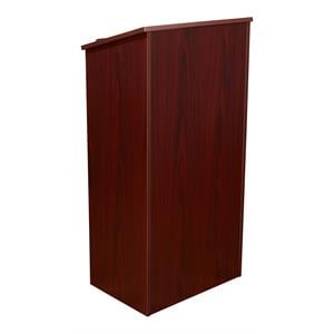 Pemberly Row Contemporary Wood Full Floor Lectern in Mahogany