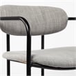 Pemberly Row Contemporary Gray Fabric Seat Black Metal Counter Stool