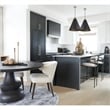 Pemberly Row Contemporary Gray Fabric Seat Black Metal Counter Stool