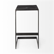 Pemberly Row 18Lx17Wx30H Black Wood with Brushed Metal Frame Bar Stool