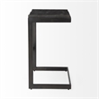 Pemberly Row 18Lx17Wx30H Black Wood with Brushed Metal Frame Bar Stool