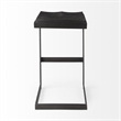 Pemberly Row 18Lx17Wx30H Black Wood with Brushed Metal Frame Bar Stool