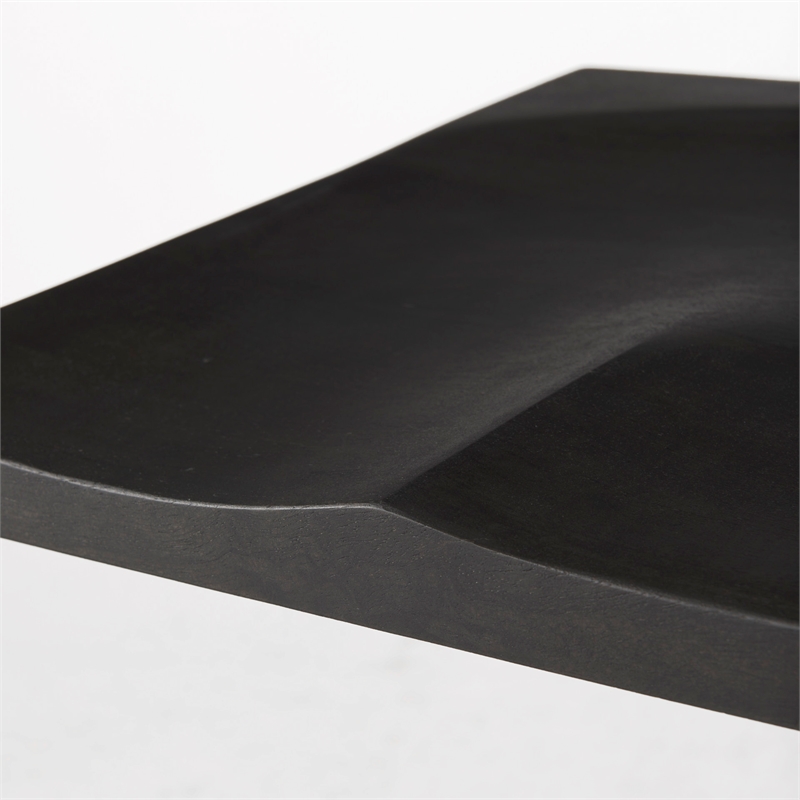 Pemberly Row 18Lx17Wx30H Black Wood with Brushed Metal Frame Bar Stool