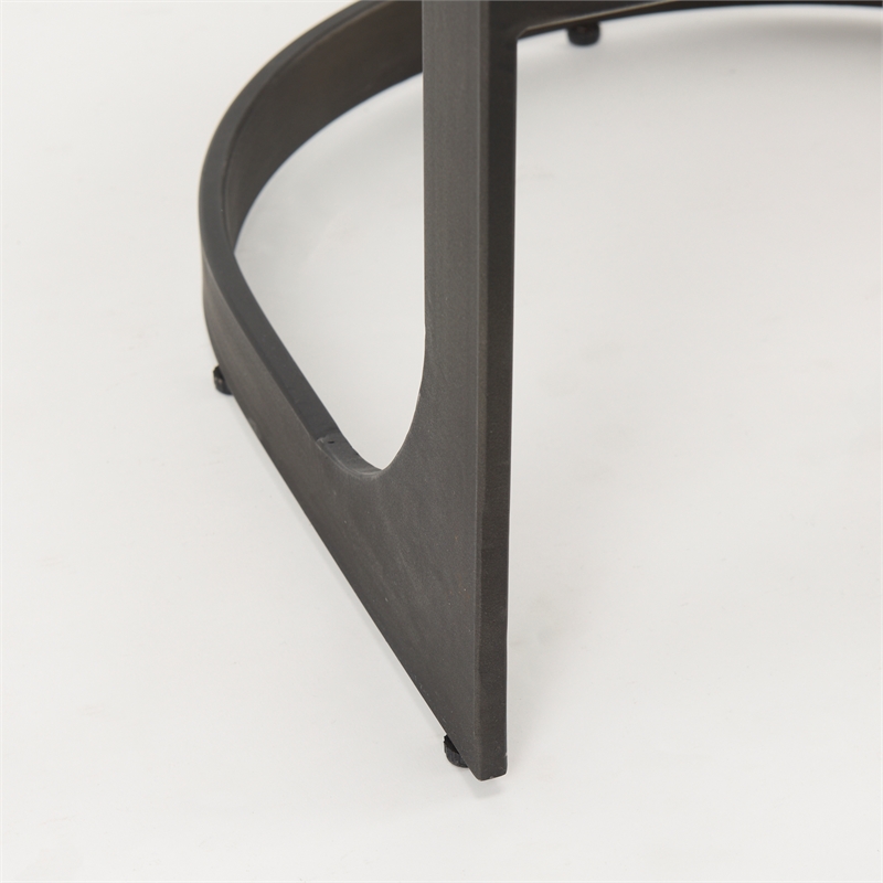 Pemberly Row 17Lx18Wx28H Medium Brown Leather with Gun Metal Gray Base Stool