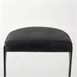 Pemberly Row 17Lx18Wx31H Black Leather with Gunmetal Gray Base Stool
