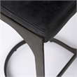 Pemberly Row 17Lx18Wx31H Black Leather with Gunmetal Gray Base Stool