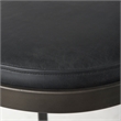 Pemberly Row 17Lx18Wx31H Black Leather with Gunmetal Gray Base Stool