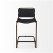 Pemberly Row 21Lx25Wx38H Black Leather with Gunmetal Gray Frame Stool