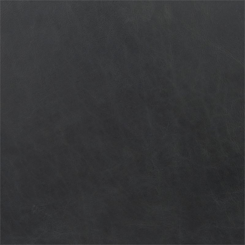 Pemberly Row 21Lx25Wx38H Black Leather with Gunmetal Gray Frame Stool