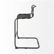 Pemberly Row 21Lx25Wx42H Black Leather with Gun Metal Gray Frame Stool