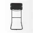 Pemberly Row 21Lx25Wx42H Black Leather with Gun Metal Gray Frame Stool