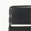Pemberly Row 21Lx25Wx42H Black Leather with Gun Metal Gray Frame Stool