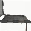 Pemberly Row 21Lx25Wx42H Black Leather with Gun Metal Gray Frame Stool