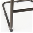 Pemberly Row 21Lx25Wx42H Black Leather with Gun Metal Gray Frame Stool