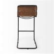 Pemberly Row 21Lx25Wx42H Medium Brown Leather with Gun Metal Gray Stool