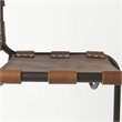 Pemberly Row 21Lx25Wx42H Medium Brown Leather with Gun Metal Gray Stool