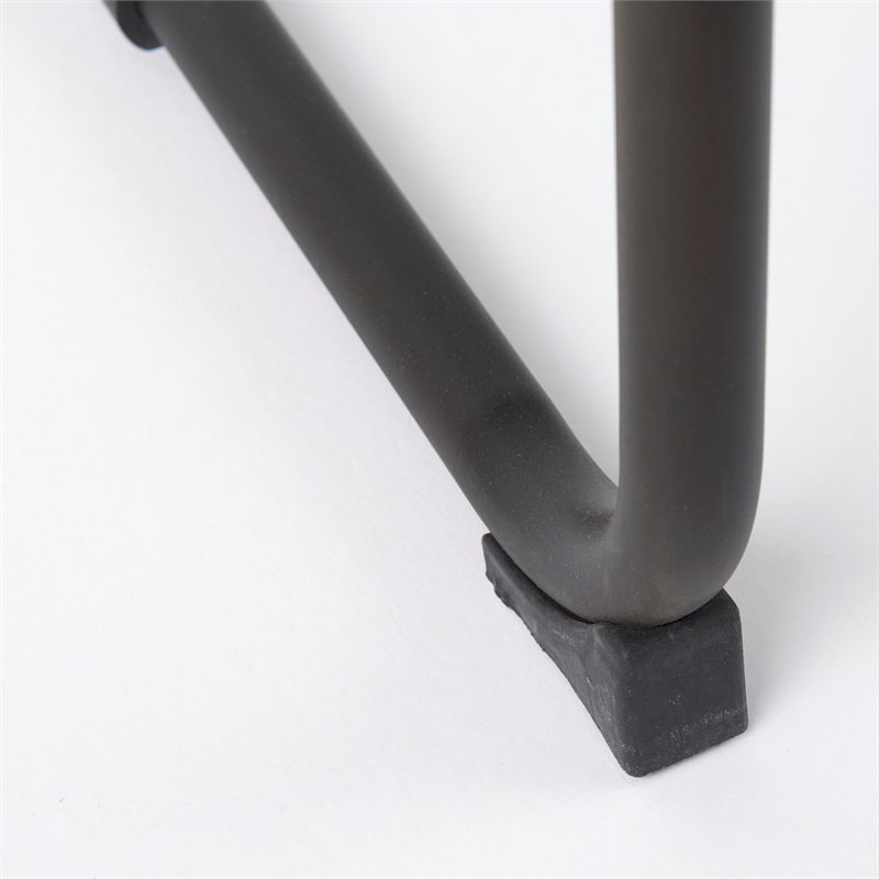 Pemberly Row 21Lx25Wx42H Medium Brown Leather with Gun Metal Gray Stool