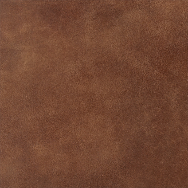 Pemberly Row 21Lx25Wx42H Medium Brown Leather with Gun Metal Gray Stool