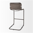 Pemberly Row 21Lx25Wx42H Dark Brown Leather with Gun Metal Gray Frame Stool