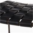 Pemberly Row 18Lx16Wx30H Black Woven Leather with Iron Frame Stool