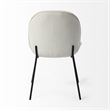Pemberly Row White Fabric Seat Black Metal Frame Dining Chair (Set of 2)