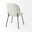 Pemberly Row White Fabric Seat Black Metal Frame Dining Chair (Set of 2)