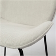 Pemberly Row White Fabric Seat Black Metal Frame Dining Chair (Set of 2)