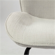Pemberly Row White Fabric Seat Black Metal Frame Dining Chair (Set of 2)