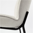 Pemberly Row White Fabric Seat Black Metal Frame Dining Chair (Set of 2)